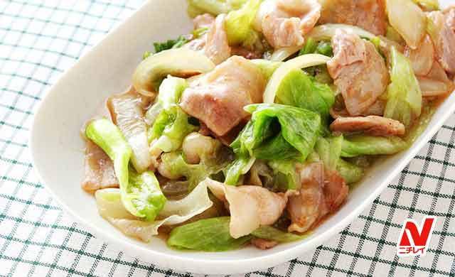 レタスと豚肉の炒め物の写真