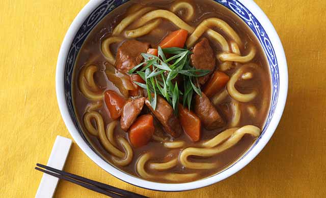 冷凍カレーを使ったカレーうどんの完成写真