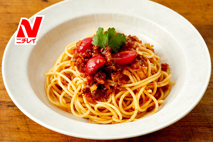 レンジで簡単!ミニトマト入りミートソース