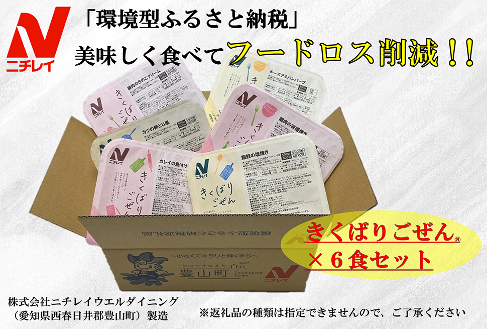 豊山町「環境型ふるさと納税」返礼品のイメージ　きくばりごぜん×6食セット
