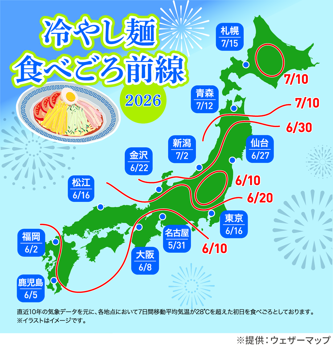 冷やし麺食べごろ前線